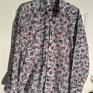 Vibrant Floral Men's Button Down Shirt